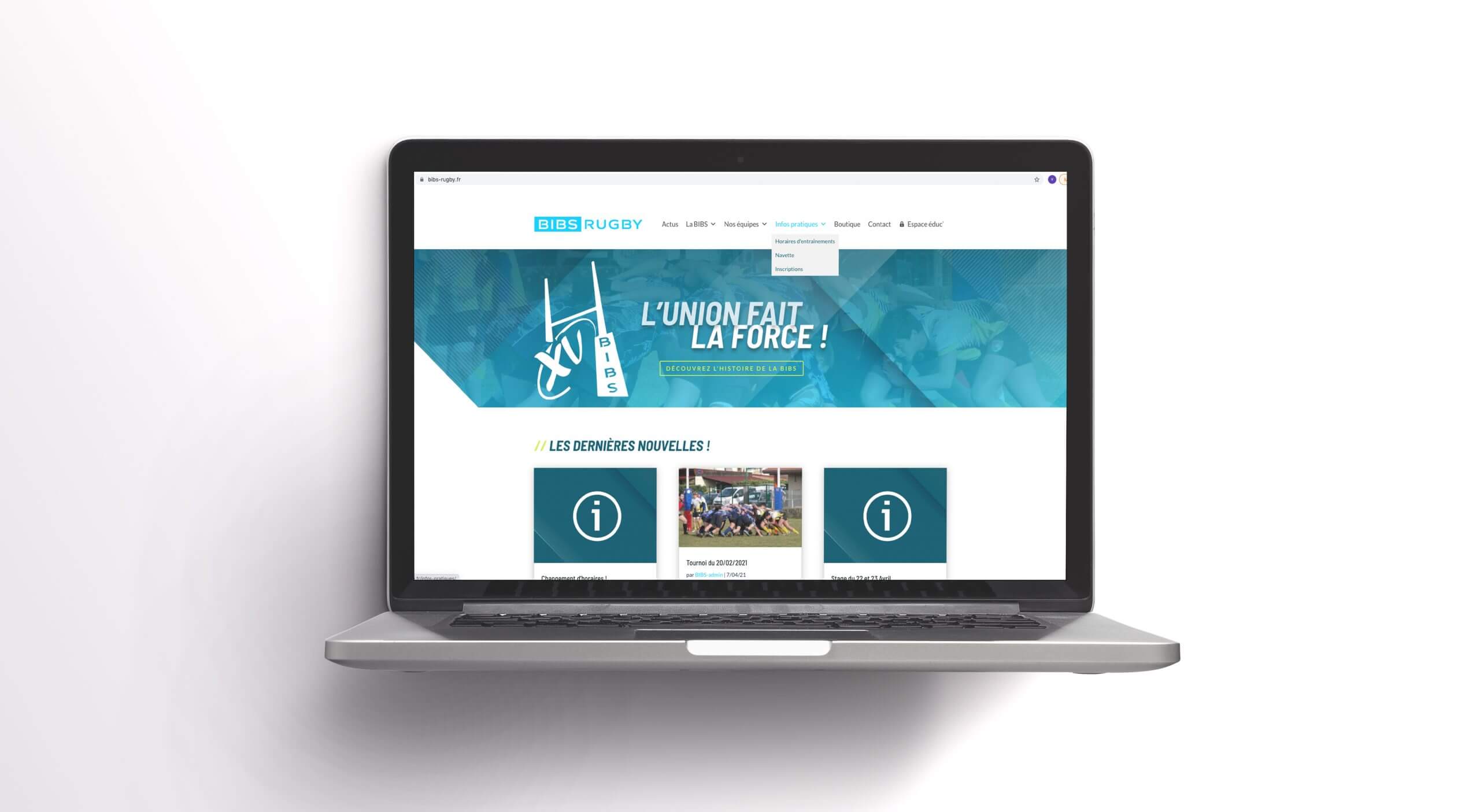 Site internet sur ordinateur portable