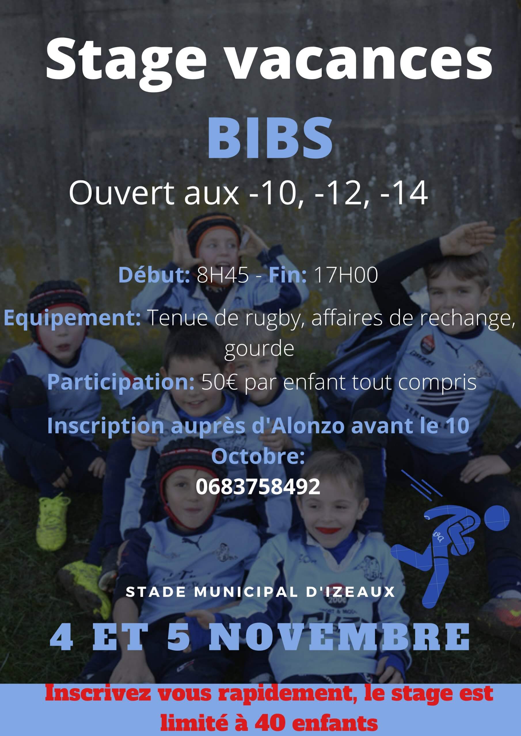 affiche stage rugby octobre 2021