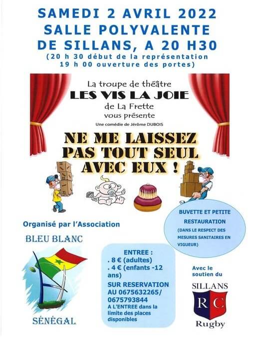 Soirée Théâtre à Sillans le 2 avril 2022